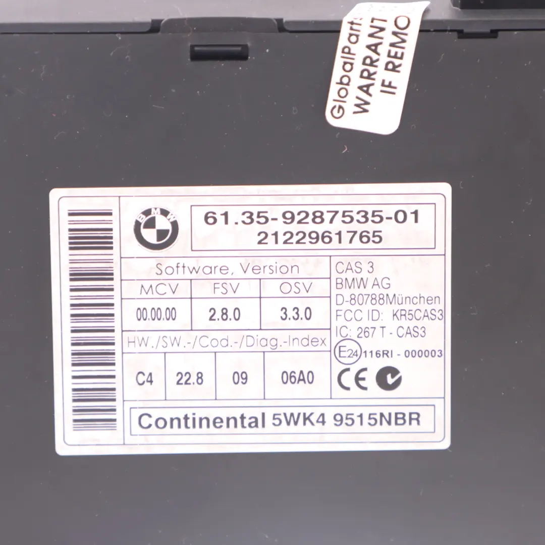 Mini One D R56 LCI N47N 90HP Diesel Moteur ECU Kit DDE + CAS3 + Clé - SKU 8519663-9 - Numéro de pièce 8519663