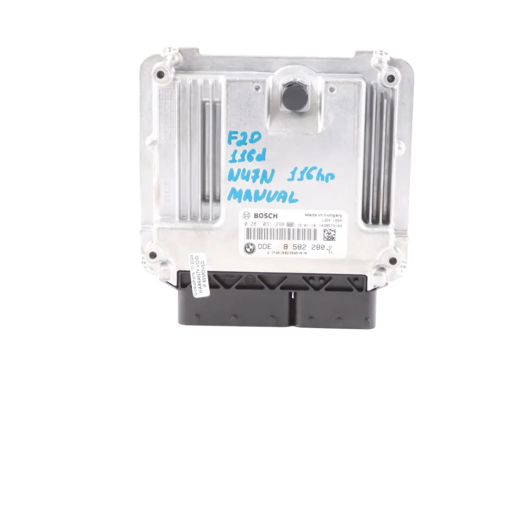 BMW F20 F21 116d N47N 116HP Engine ECU Kit DDE + Key + FEM Manual - SKU 8582280-7 - Part number 8582280