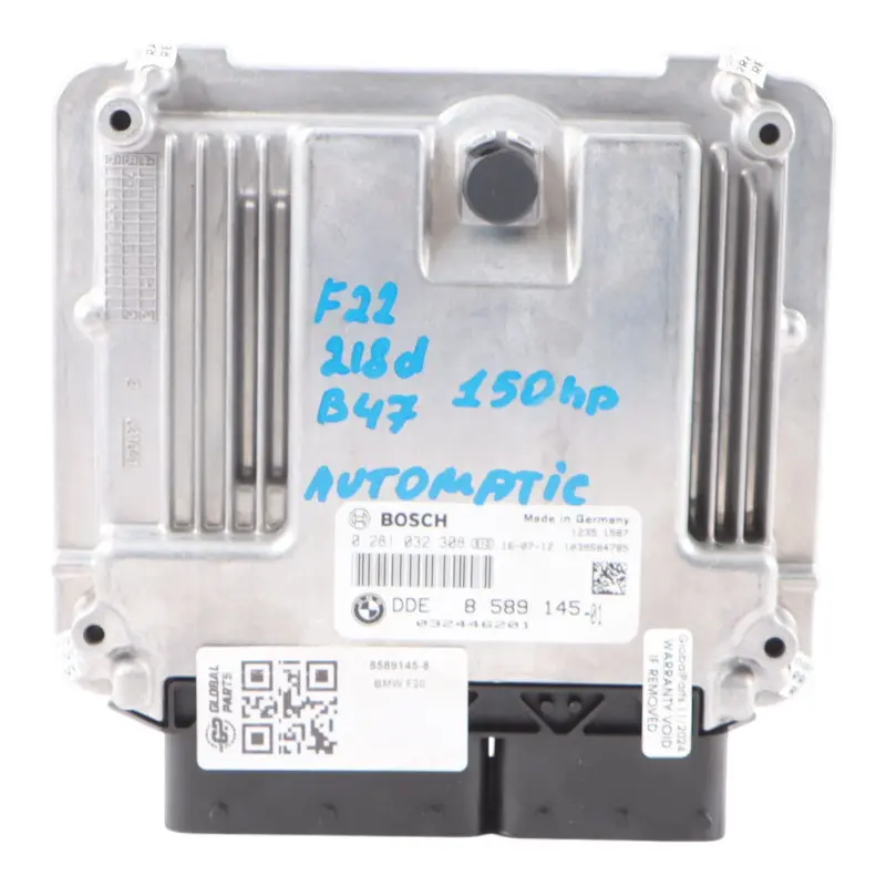 BMW F20 F21 F30 LCI 118D 318D B47 DDE Contrôle Moteur ECU 8589145 Automatique