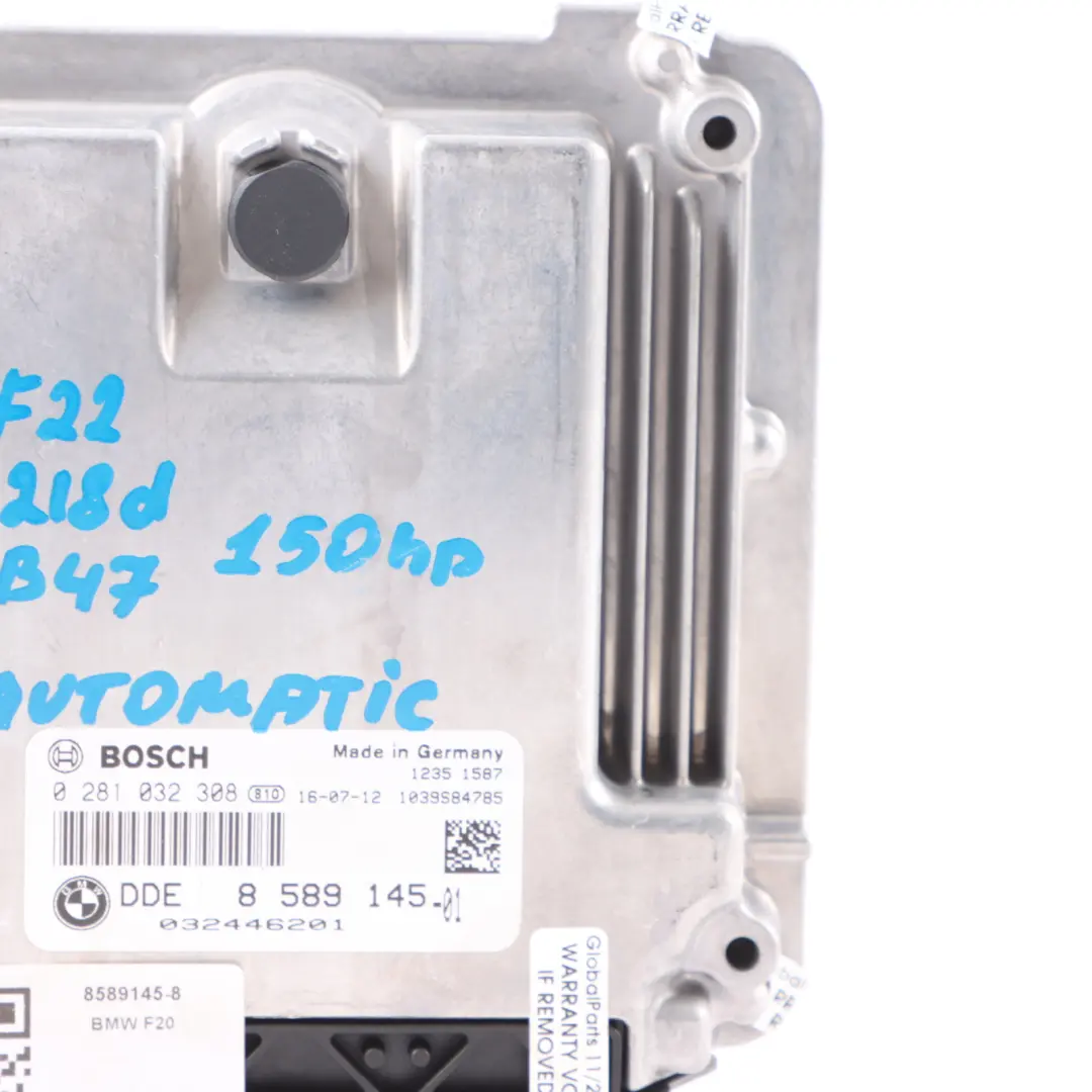 BMW F20 F21 F30 LCI 118d 318d B47 DDE Engine Control Unit ECU Automatic - SKU 8589145 - Part number 8589145