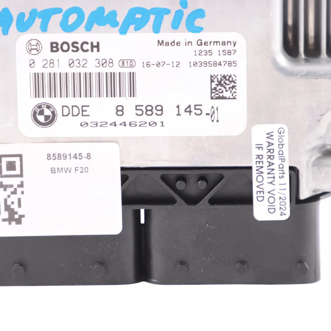 BMW F20 F21 F30 LCI 118D 318D B47 DDE Contrôle Moteur ECU Automatique - SKU 8589145 - Numéro de pièce 8589145