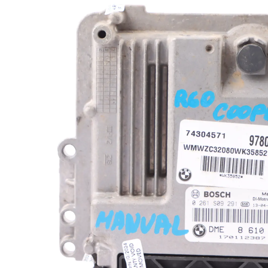 Mini Cooper S R56 LCI N18 1.6 184HP Engine Control Unit ECU DME Manual - SKU 8610006 - Part number 8610006