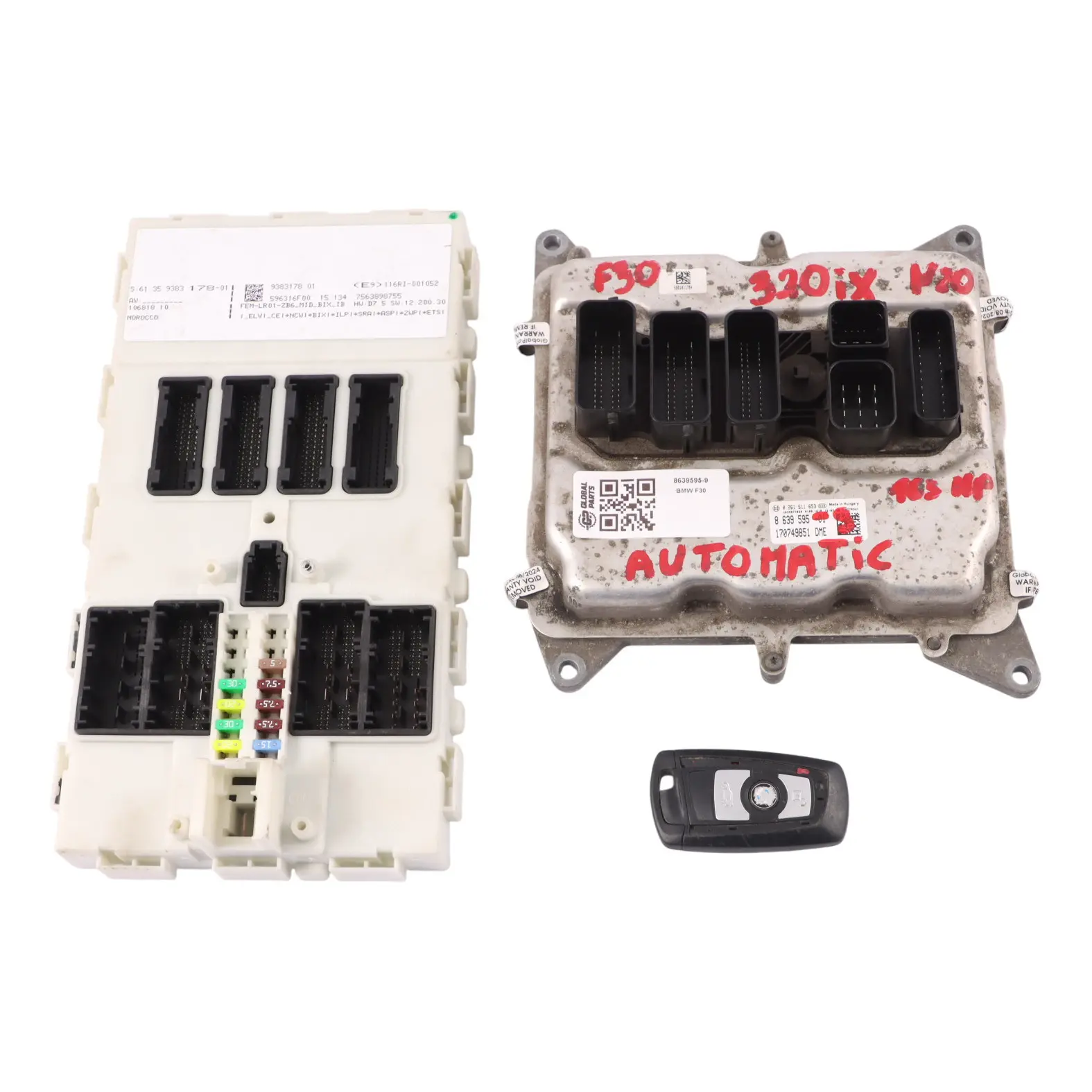 BMW F30 320iX N20 163HP Engine Unit ECU Kit DME 8639595 FEM + Key Automatic