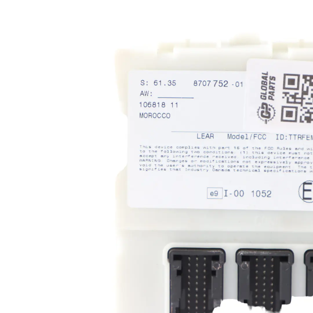 FEM Control Unit Module ECU to BMW F20 F32 with Part number 8707752 BMW F20 F32 FEM Control Unit Module ECU - SKU 8707752 - Part number 8707752