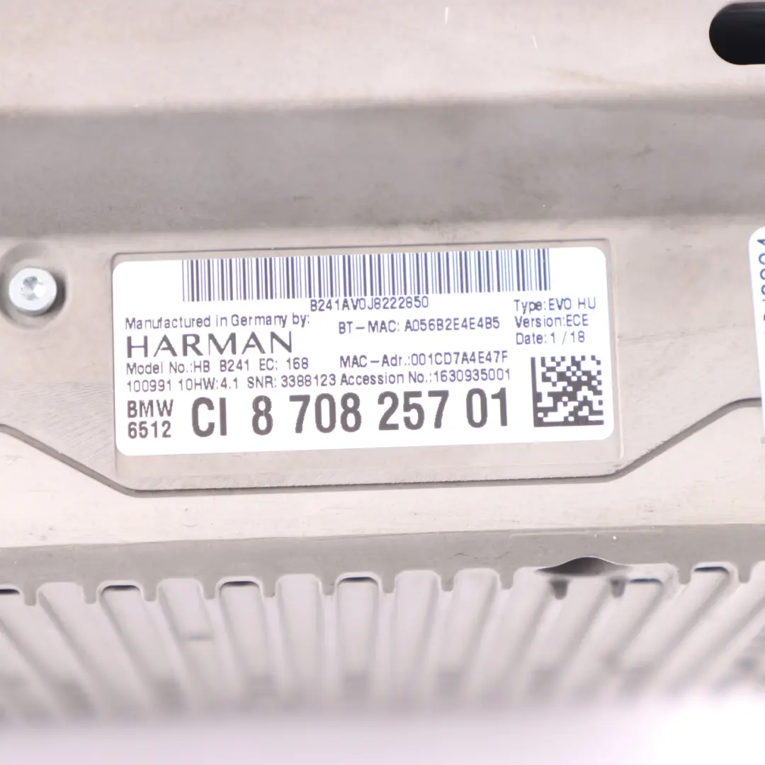Head Unit BMW F20 F21 F22 F30 F31 LCI Sat Nav Radio Media Navigation to with Part number 8708257 Head Unit BMW F20 F21 F22 F30 F31 LCI Sat Nav Radio Media Navigation - SKU 8708257 - Part number 8708257