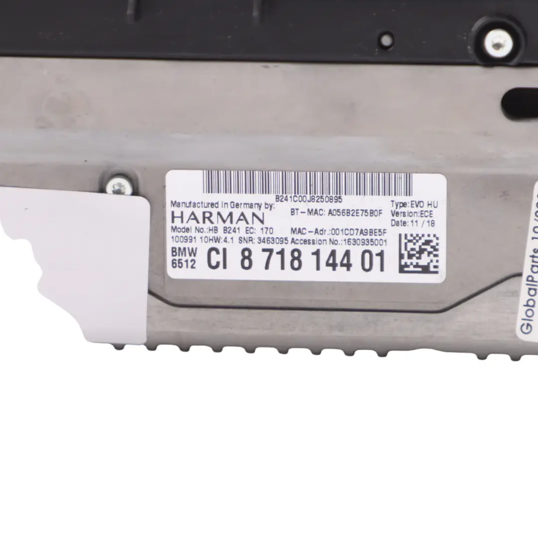 BMW F32 Harman Head Unit Sat Navi Multimedia Radio CD Player - SKU 8718144 - Part number 8718144