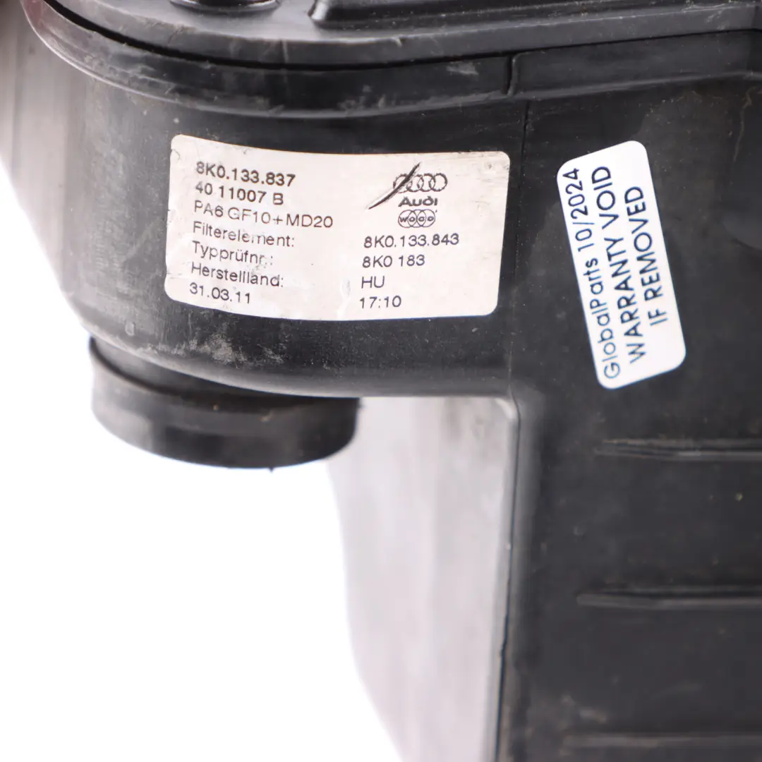 Boîtier Filtre Silencieux D'Admission D'Air, Boîte Filtre pour Audi S5 8T à propos du numéro de pièce 8K0133837A Audi S5 8T Boîtier Filtre Silencieux D'Admission D'Air, Boîte Filtre - SKU 8K0133837A - Numéro de pièce 8K0133837A