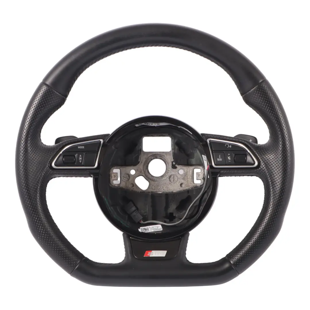  Volant Audi A4 B8 A5 8T S-Line Cuir Noir Palettes Changement Vitesse Fond Plat - SKU 8K0419091CP - Numéro de pièce 8K0419091CP