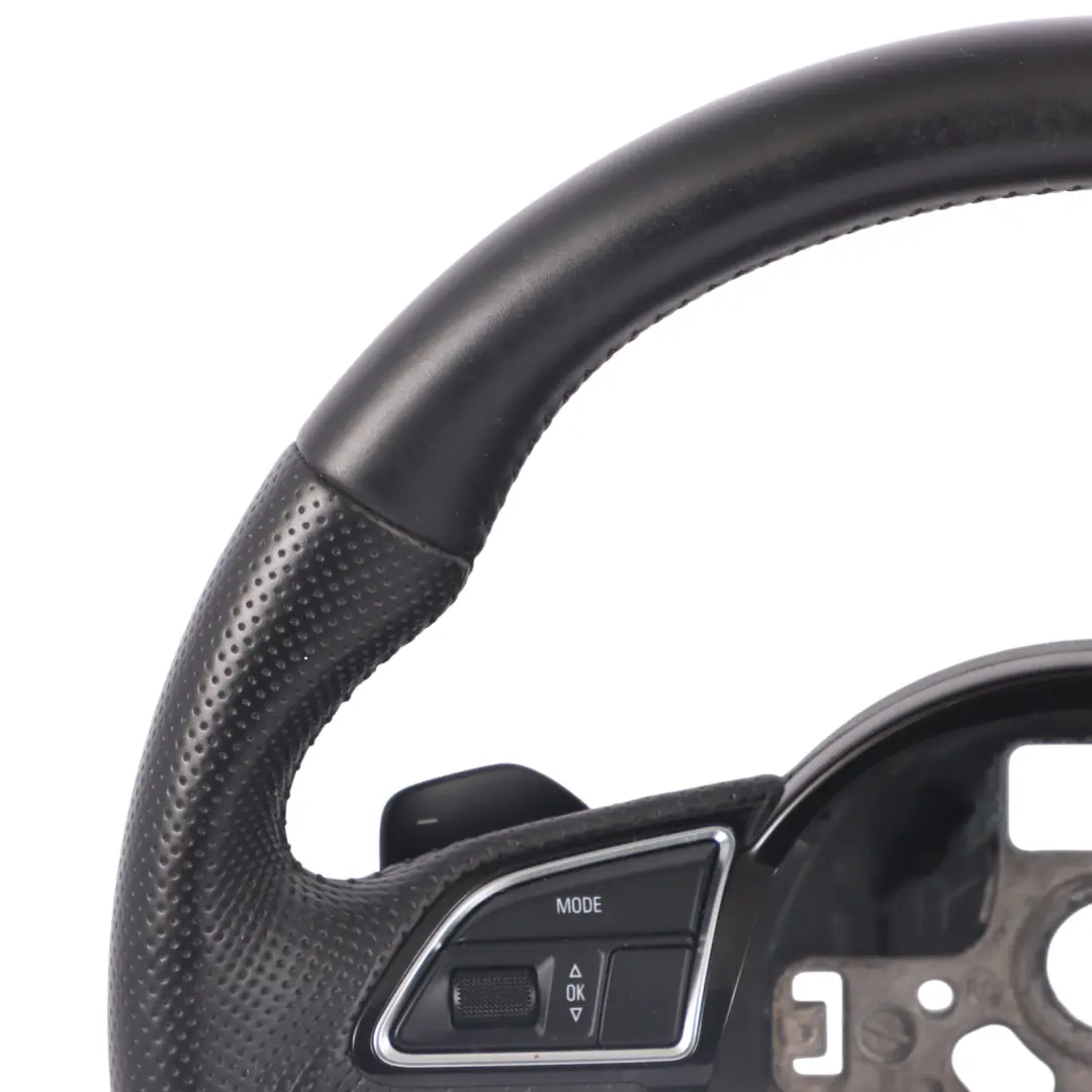 Nero Pelle Cambio al Volante Fondo Piatto per Volante Audi A4 B8 A5 8T S-Line con numero di parte 8K0419091CP Volante Audi A4 B8 A5 8T S-Line Nero Pelle Cambio al Volante Fondo Piatto - SKU 8K0419091CP - Numero di parte 8K0419091CP