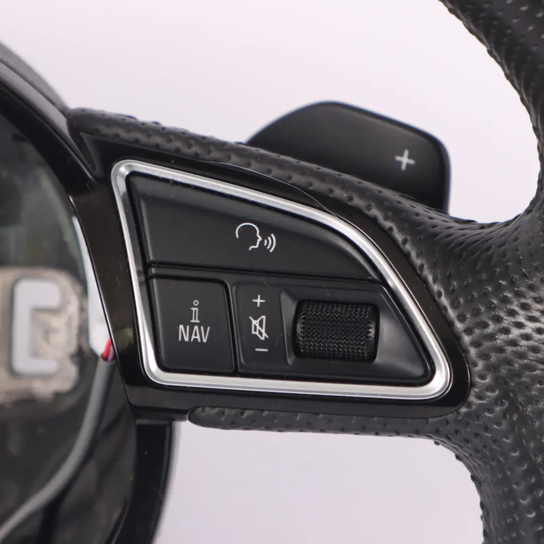 Cuero Negro Palanca de Cambio Fondo Plano para Volante Audi A4 B8 A5 8T S-Line con número de pieza 8K0419091CP Volante Audi A4 B8 A5 8T S-Line Cuero Negro Palanca de Cambio Fondo Plano - SKU 8K0419091CP - Número de pieza 8K0419091CP