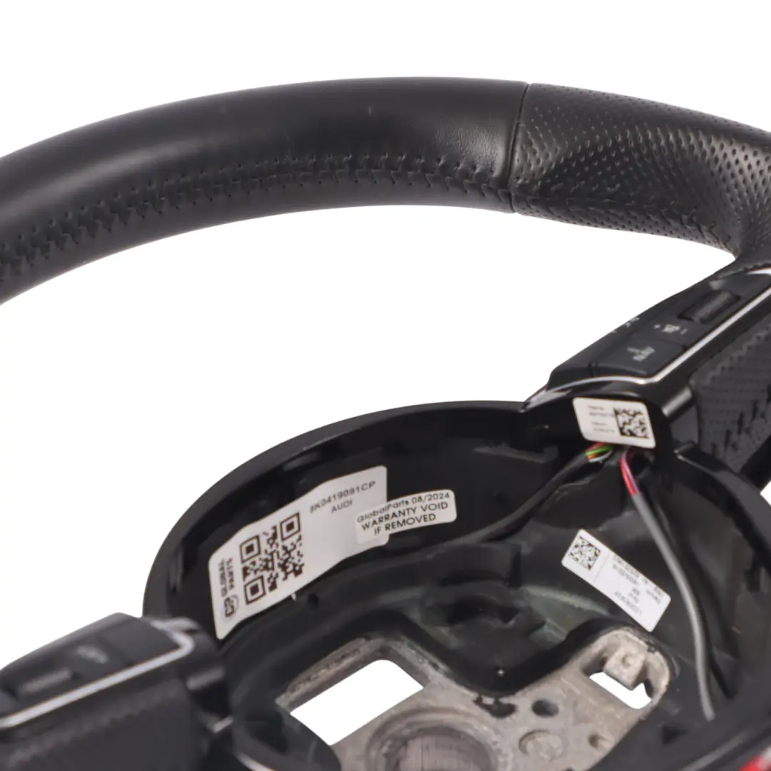 Steering Wheel Audi A4 B8 A5 8T S-Line Black Leather Paddle Shift Flat Bottom to with Part number 8K0419091CP Steering Wheel Audi A4 B8 A5 8T S-Line Black Leather Paddle Shift Flat Bottom - SKU 8K0419091CP - Part number 8K0419091CP