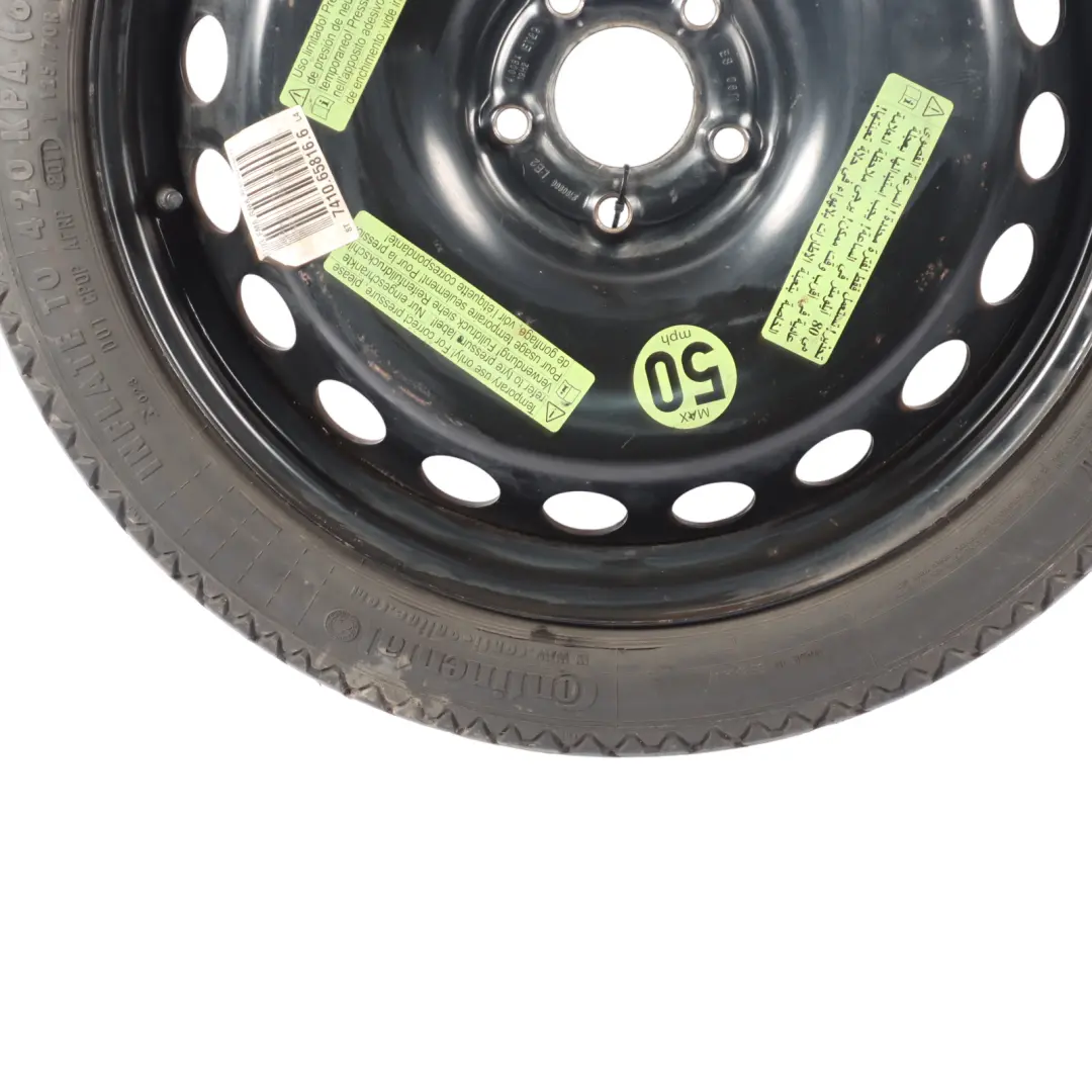 Audi A4 B8 Space Saver Roue secours R19 4J Continental 125/70 ET29 - SKU 8K0601027D-1 - Numéro de pièce 8K0601027D