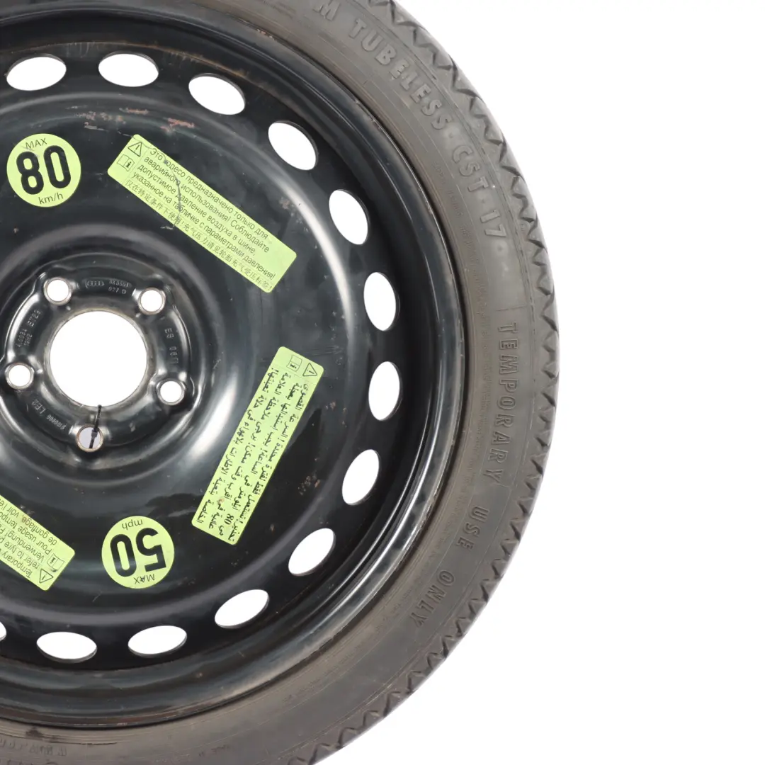 Saver Ersatzrad R19 4J Continental 125/70 ET29 für Audi A4 B8 Space mit Teilenummer 8K0601027D Audi A4 B8 Space Saver Ersatzrad R19 4J Continental 125/70 ET29 - SKU 8K0601027D-1 - Teilenummer 8K0601027D