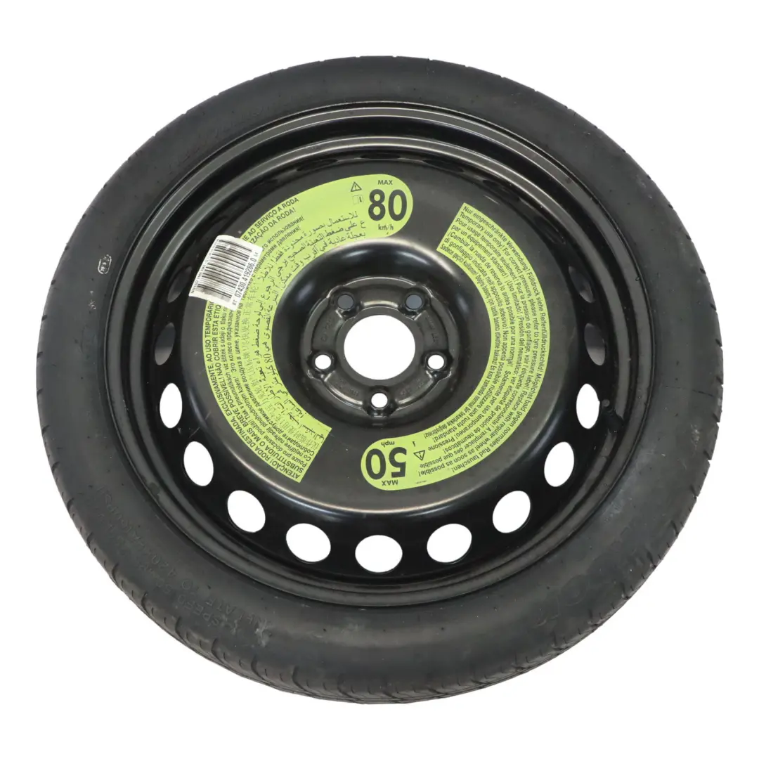 Rueda de repuesto Audi A5 8T A4 B8 Acero R19 Neumático Hankook 125/70 para con número de pieza 8K0601027F Rueda de repuesto Audi A5 8T A4 B8 Acero R19 Neumático Hankook 125/70 - SKU 8K0601027F - Número de pieza 8K0601027F