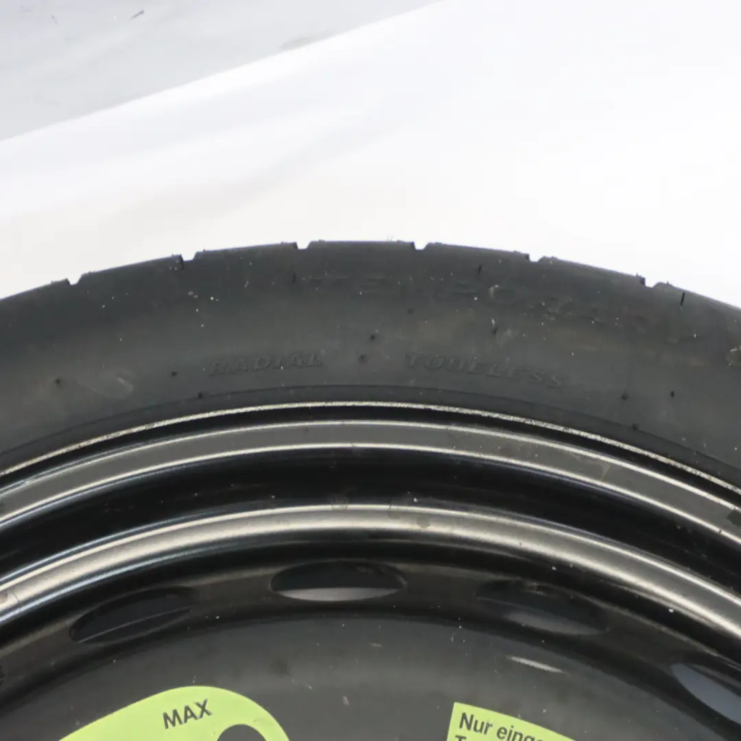 Roue secours acier R19 Hankook Tyre 125/70 pour Audi A5 8T A4 B8 à propos du numéro de pièce 8K0601027F Audi A5 8T A4 B8 Roue secours acier R19 Hankook Tyre 125/70 - SKU 8K0601027F - Numéro de pièce 8K0601027F