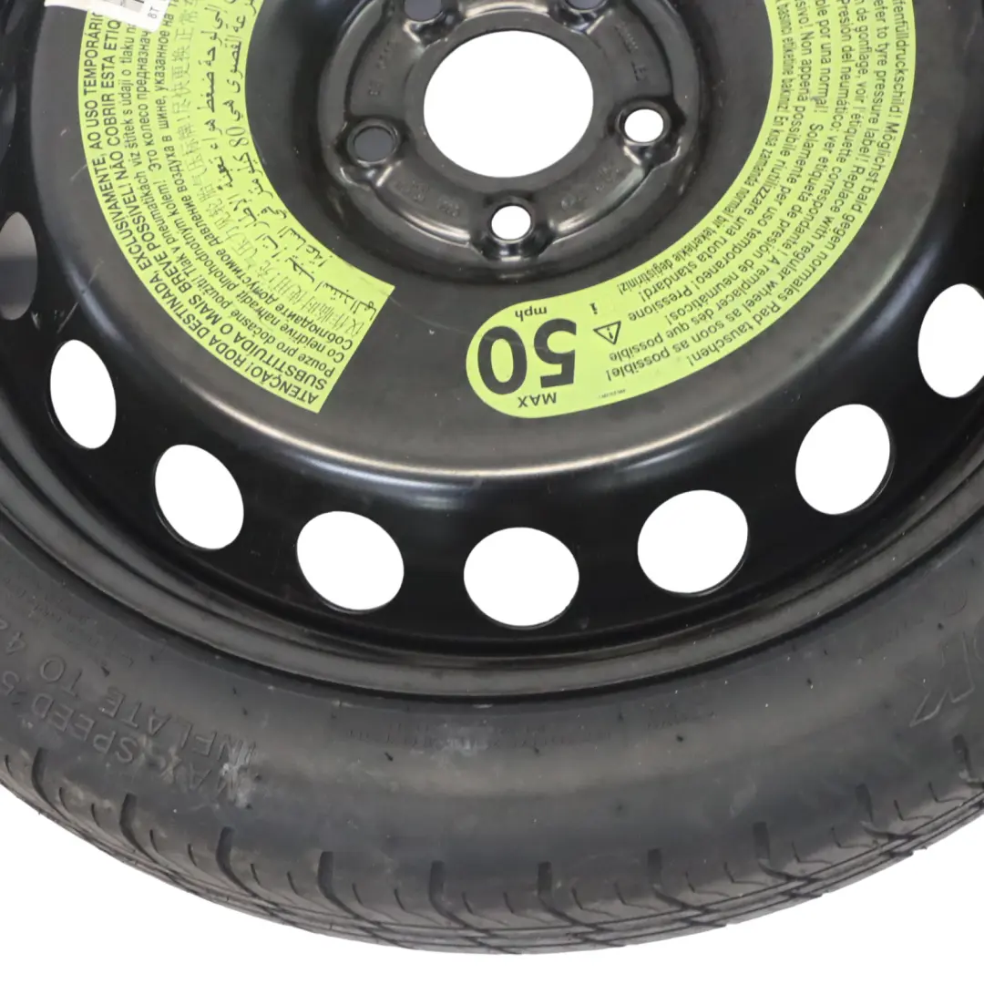 Ersatzrad Stahl R19 Hankook Reifen 125/70 für Audi A5 8T A4 B8 mit Teilenummer 8K0601027F Audi A5 8T A4 B8 Ersatzrad Stahl R19 Hankook Reifen 125/70 - SKU 8K0601027F - Teilenummer 8K0601027F