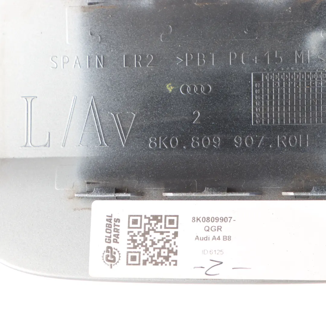 Audi A4 B8 Fuel Filler Flap Tank Cap Cover Quartz Grey - LY7G 8K0809907 - SKU 8K0809907-QGR - Part number 8K0809907-QGR