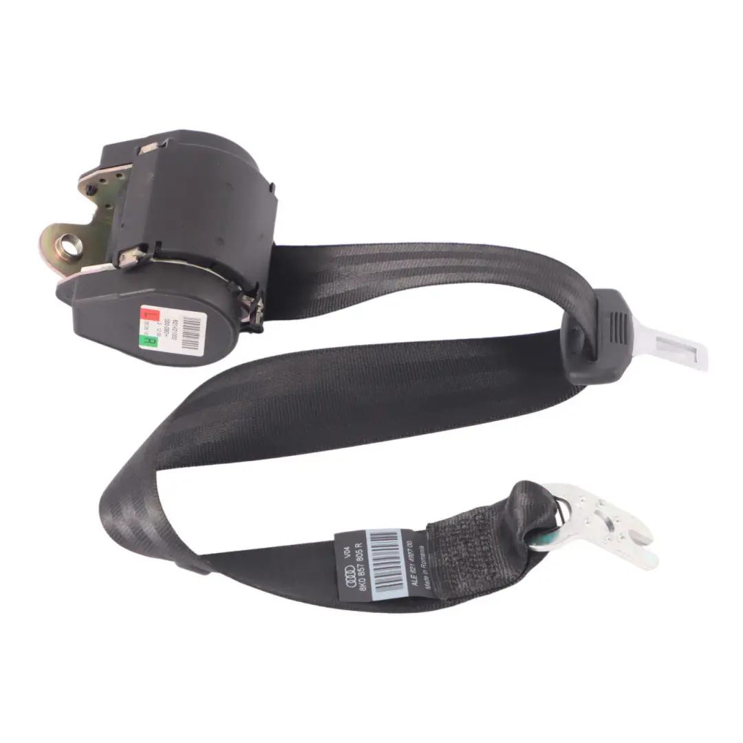 Audi A5 8T Seat Belt Rear Left Right N/O/S Seatbelt Black - SKU 8K0857805R - Part number 8K0857805R
