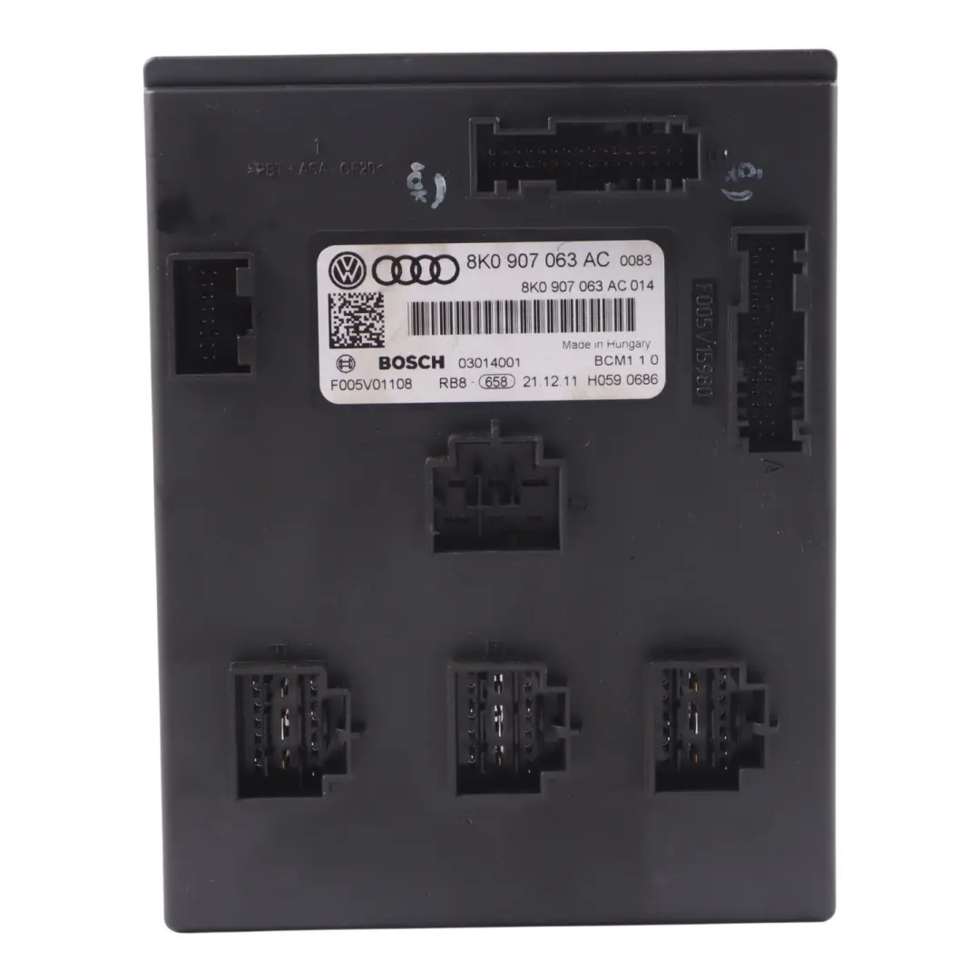Onboard Comfort Supply Control Module Unit ECU to Audi A5 8T with Part number 8K0907063AC Audi A5 8T Onboard Comfort Supply Control Module Unit ECU - SKU 8K0907063AC - Part number 8K0907063AC