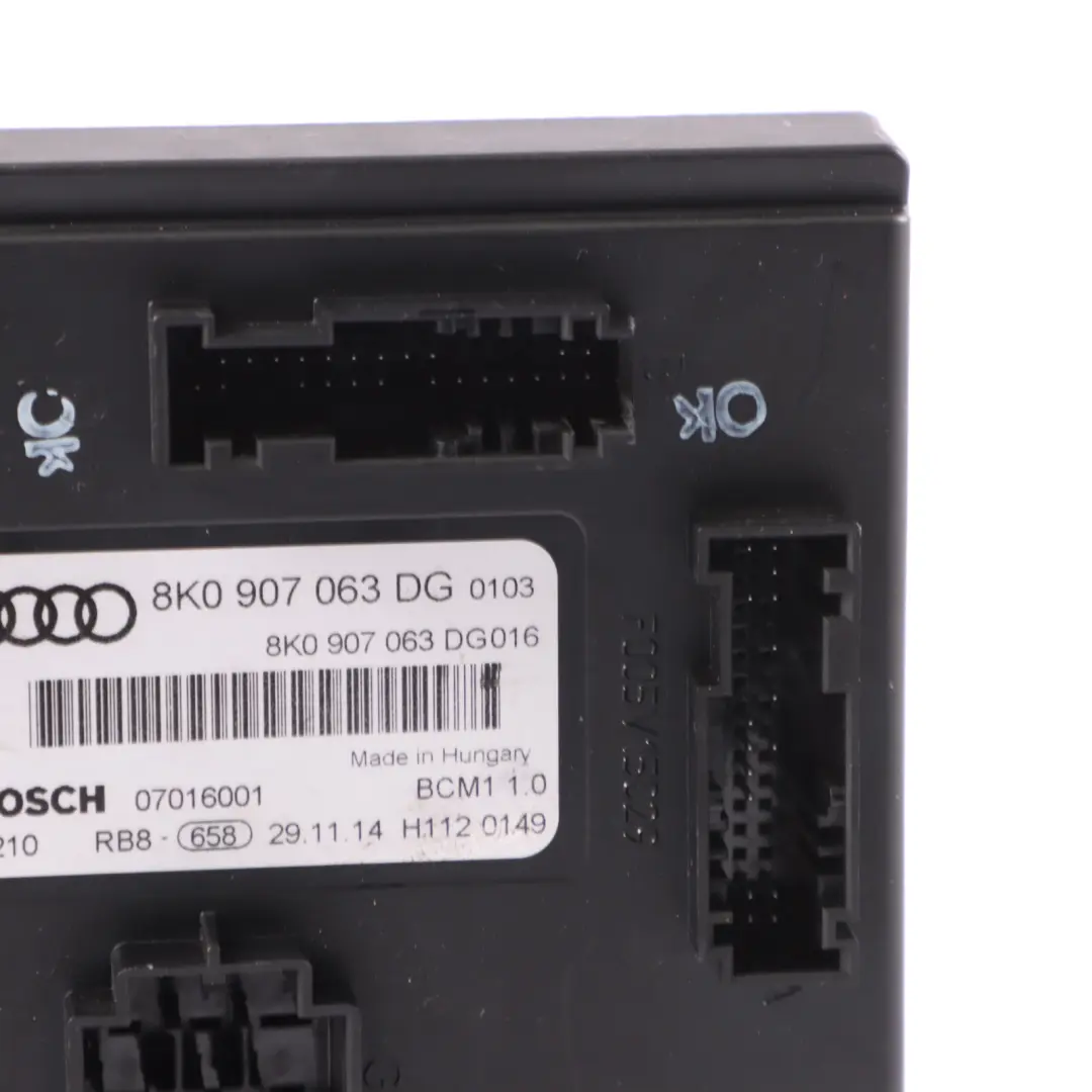 Audi Q5 8R Body Control Comfort Unit Module Unit - SKU 8K0907063DG - Part number 8K0907063DG