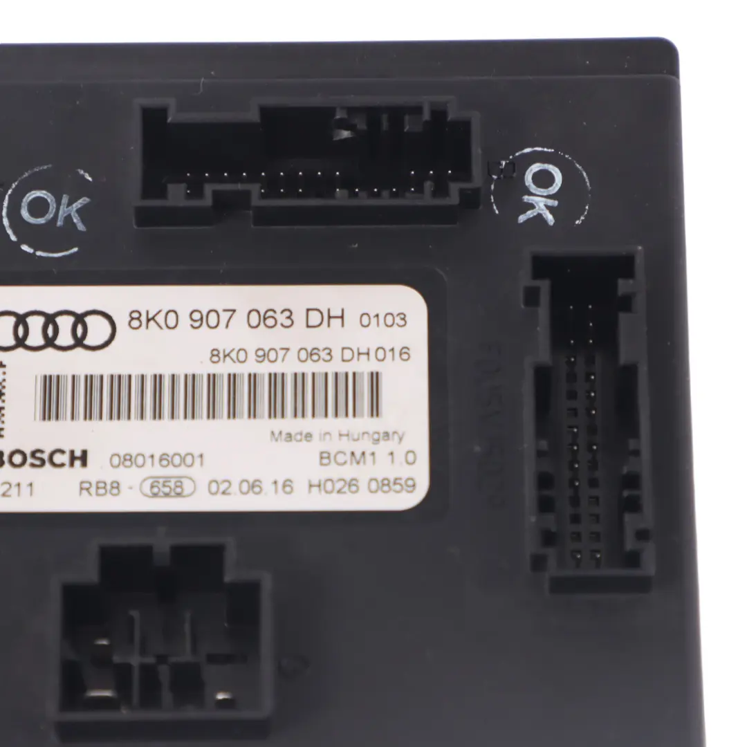 Audi A5 8T An Bord Komfort Versorgung Steuergerät ECU - SKU 8K0907063DH - Teilenummer 8K0907063DH