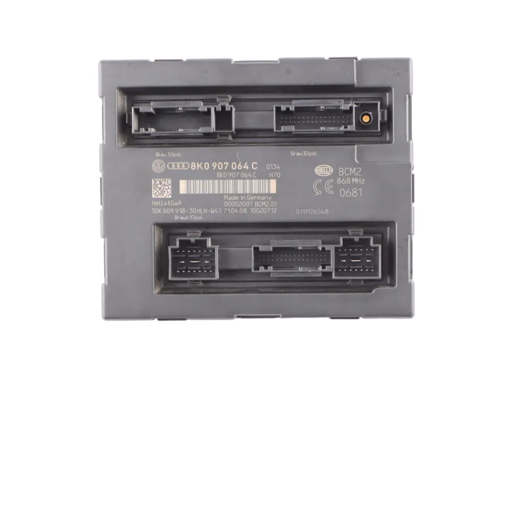 Module unité confort commande carrosserie BCM Unit ECU pour Audi A4 B8 à propos du numéro de pièce 8K0907064CC Audi A4 B8 Module unité confort commande carrosserie BCM Unit ECU - SKU 8K0907064C - Numéro de pièce 8K0907064CC