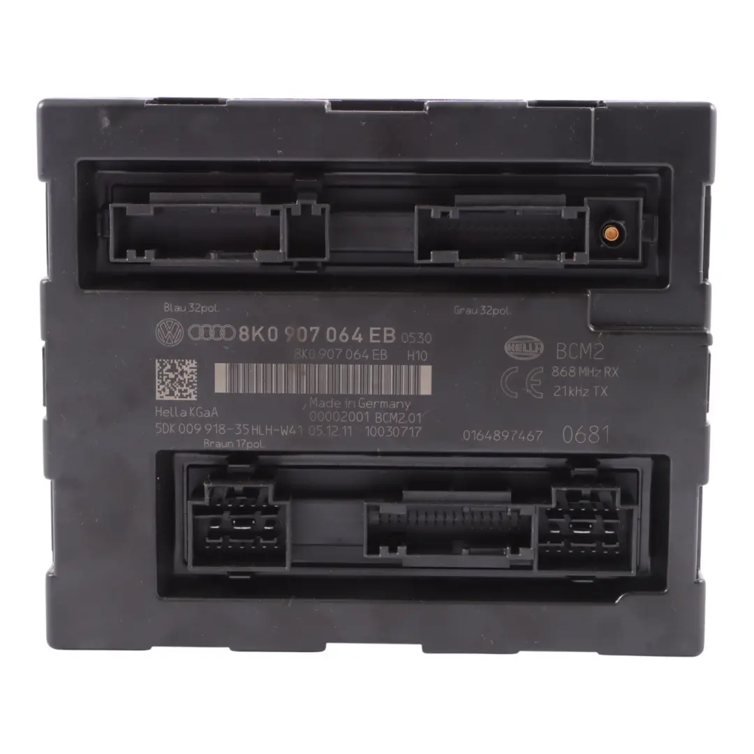 Module l'unité contrôle confort carrosserie Unité BCM ECU pour Audi A5 8T à propos du numéro de pièce 8K0907064EB Audi A5 8T Module l'unité contrôle confort carrosserie Unité BCM ECU - SKU 8K0907064EB - Numéro de pièce 8K0907064EB