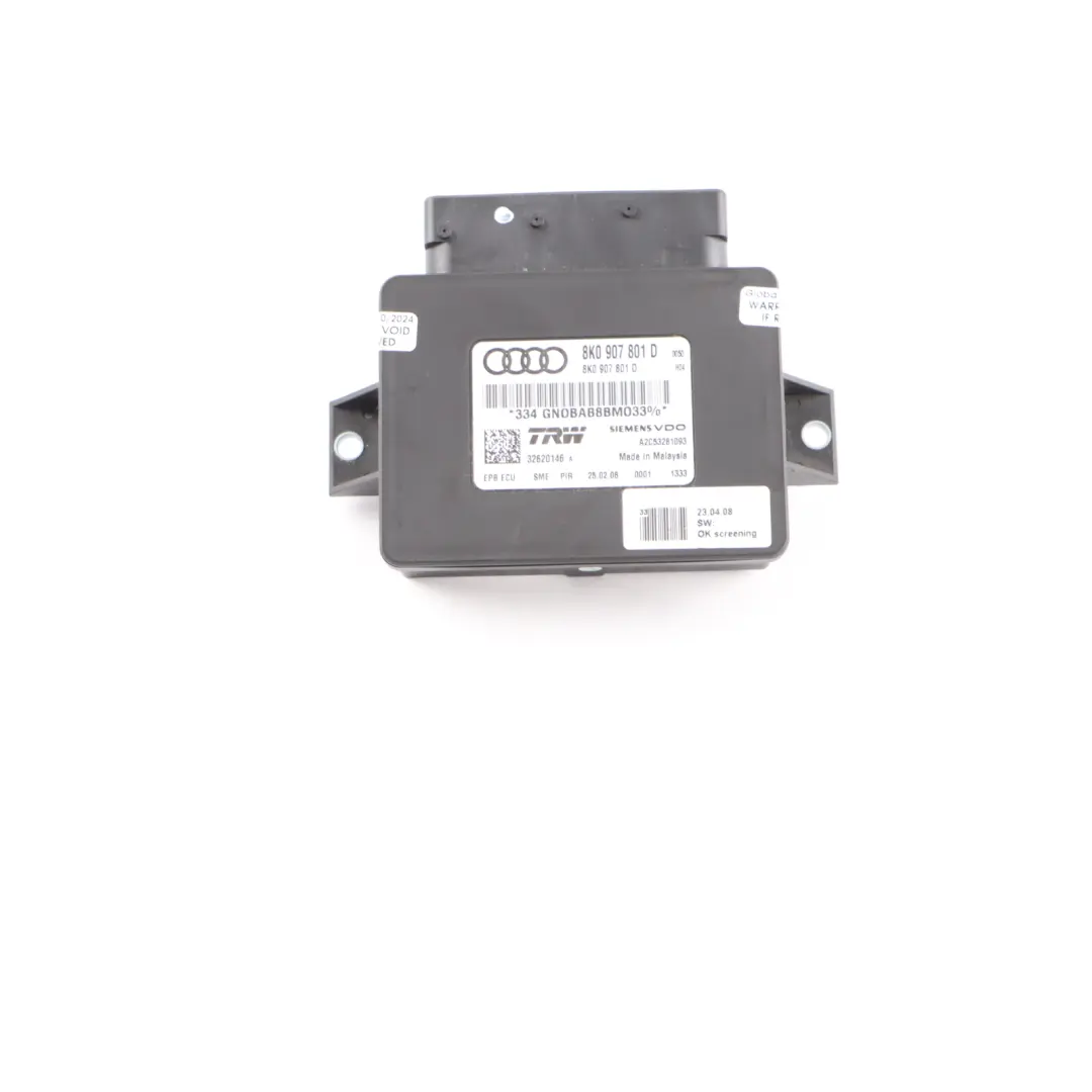 Audi A4 B8 Freno De Estacionamiento Unidad Control Módulo Freno Mano - SKU 8K0907801D - Número de pieza 8K0907801D