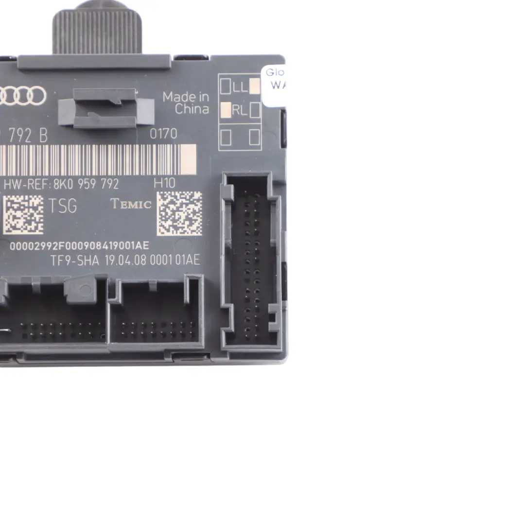 Door Module Control Unit ECU Front Passenger Side 8K0959793B to Audi A4 B8 with Part number 8K0959792B Audi A4 B8 Door Module Control Unit ECU Front Passenger Side 8K0959793B - SKU 8K0959792B - Part number 8K0959792B