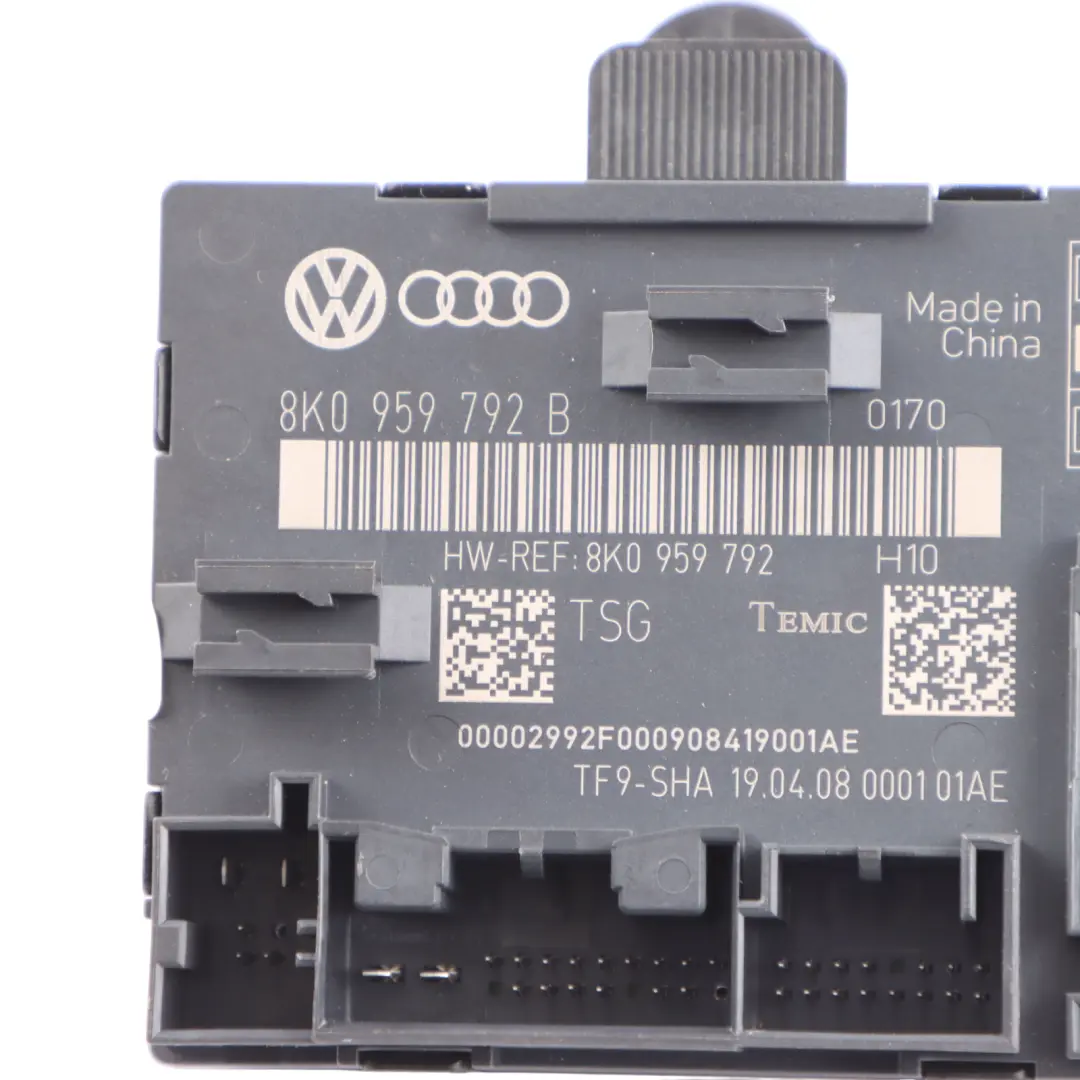 Door Module Control Unit ECU Front Passenger Side 8K0959793B to Audi A4 B8 with Part number 8K0959792B Audi A4 B8 Door Module Control Unit ECU Front Passenger Side 8K0959793B - SKU 8K0959792B - Part number 8K0959792B