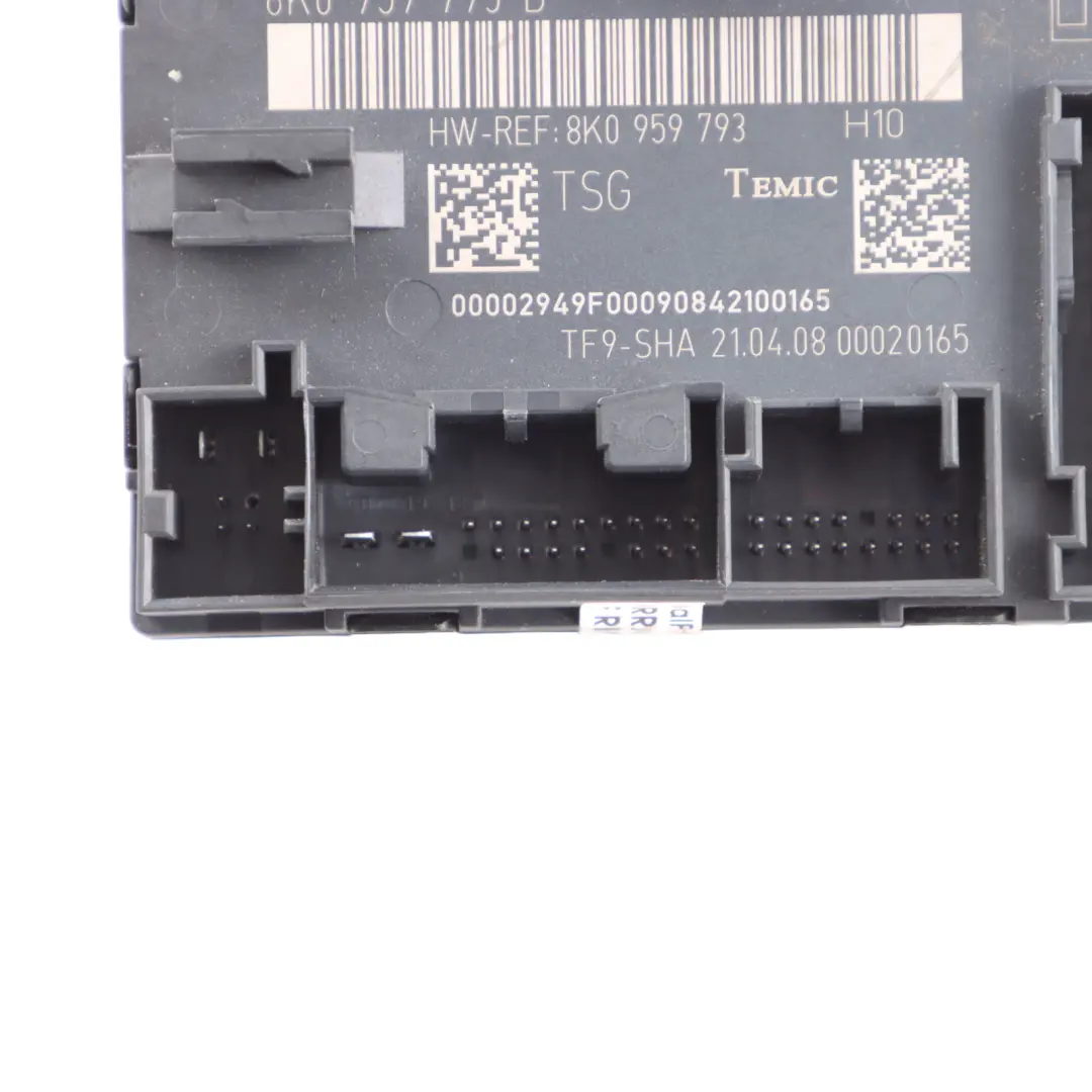Module Contrôle Porte ECU Avant Côté Conducteur pour Audi A4 B8 à propos du numéro de pièce 8K0959793B Audi A4 B8 Module Contrôle Porte ECU Avant Côté Conducteur - SKU 8K0959793B - Numéro de pièce 8K0959793B