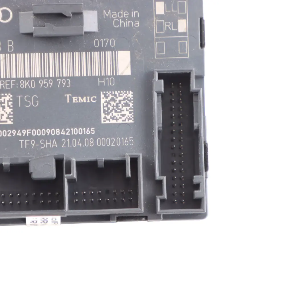 Módulo Control Puerta UCE Delantero Lado Conductor para Audi A4 B8 con número de pieza 8K0959793B Audi A4 B8 Módulo Control Puerta UCE Delantero Lado Conductor - SKU 8K0959793B - Número de pieza 8K0959793B