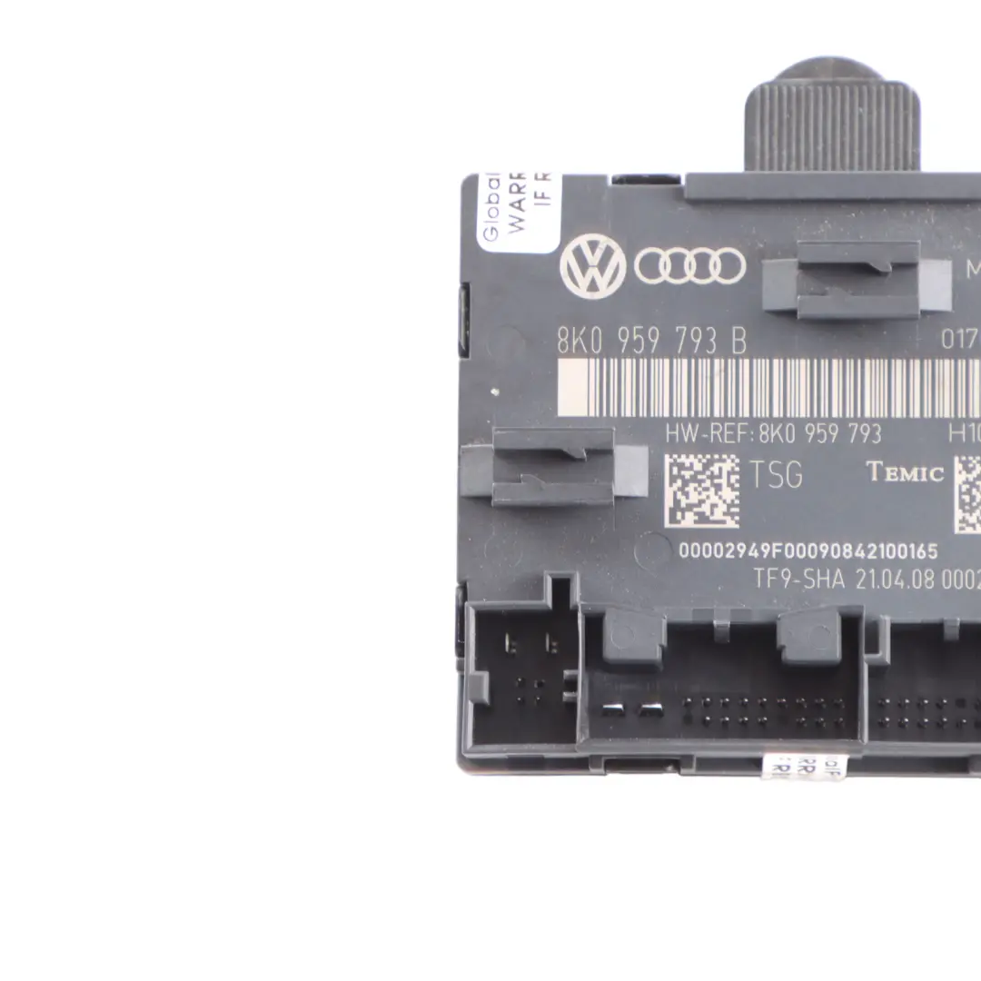 Door Module Control Unit ECU Front Driver's Side to Audi A4 B8 with Part number 8K0959793B Audi A4 B8 Door Module Control Unit ECU Front Driver's Side - SKU 8K0959793B - Part number 8K0959793B