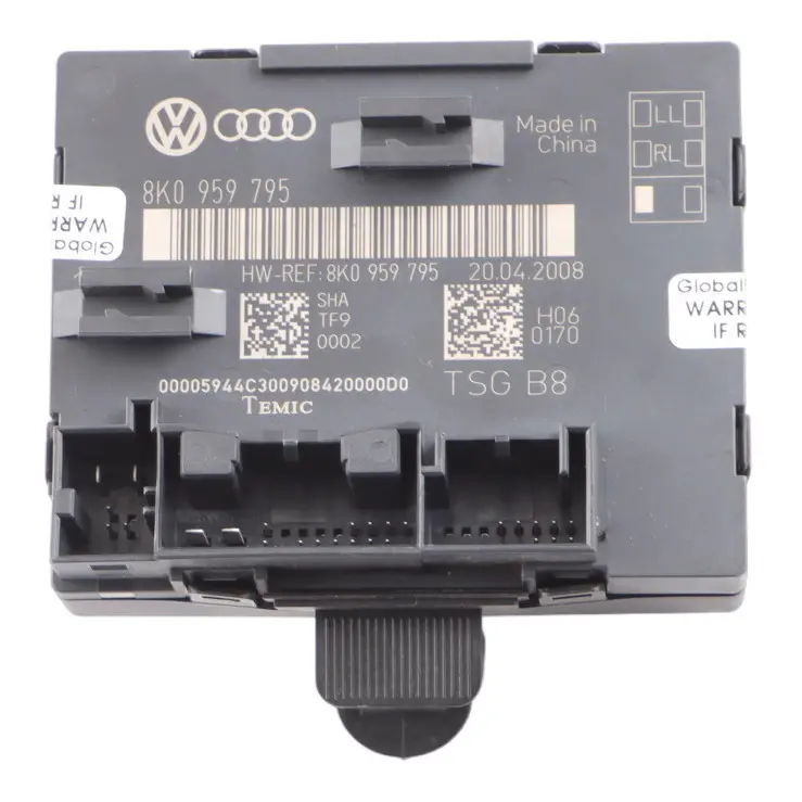 Door Module Left N/S Control Unit Module ECU to Audi A4 B8 Rear with Part number 8K0959795 Audi A4 B8 Rear Door Module Left N/S Control Unit Module ECU - SKU 8K0959795 - Part number 8K0959795