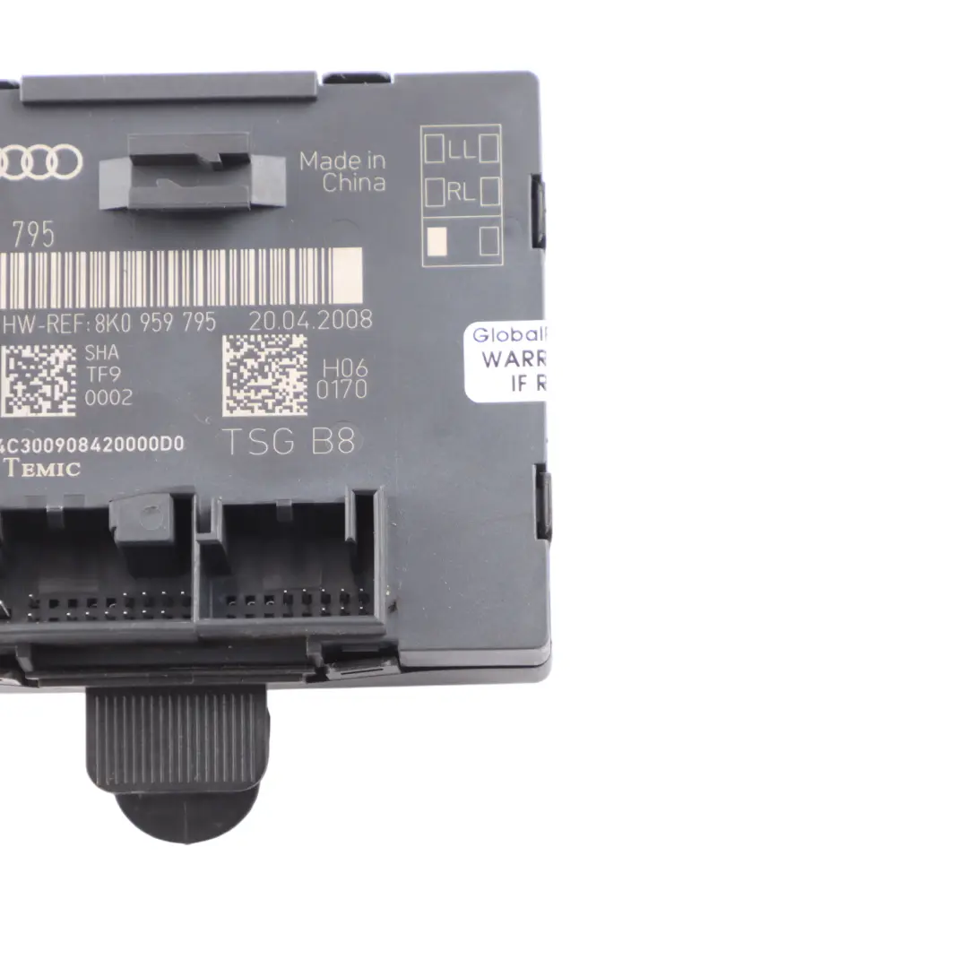 Door Module Left N/S Control Unit Module ECU to Audi A4 B8 Rear with Part number 8K0959795 Audi A4 B8 Rear Door Module Left N/S Control Unit Module ECU - SKU 8K0959795 - Part number 8K0959795
