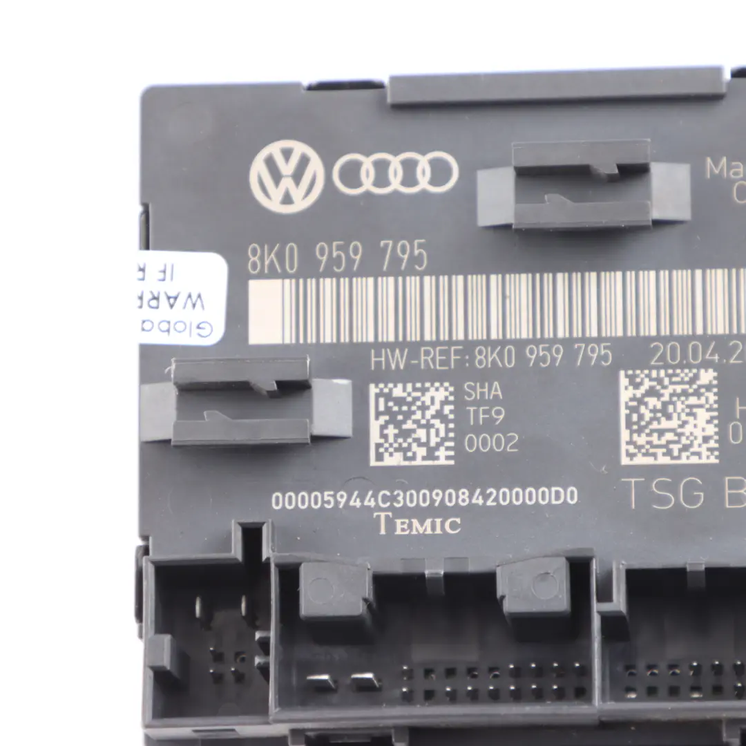 Door Module Left N/S Control Unit Module ECU to Audi A4 B8 Rear with Part number 8K0959795 Audi A4 B8 Rear Door Module Left N/S Control Unit Module ECU - SKU 8K0959795 - Part number 8K0959795