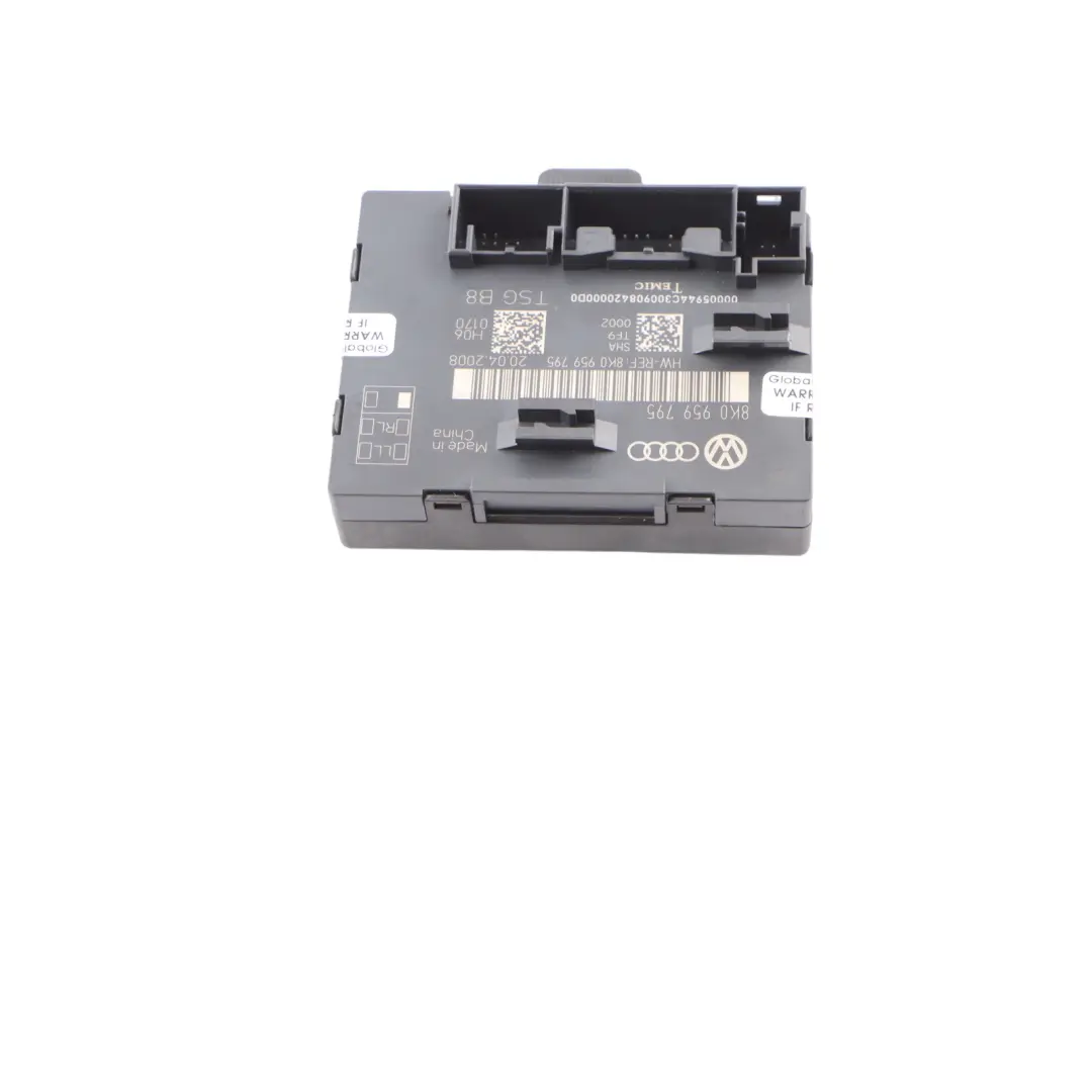 Door Module Left N/S Control Unit Module ECU to Audi A4 B8 Rear with Part number 8K0959795 Audi A4 B8 Rear Door Module Left N/S Control Unit Module ECU - SKU 8K0959795 - Part number 8K0959795