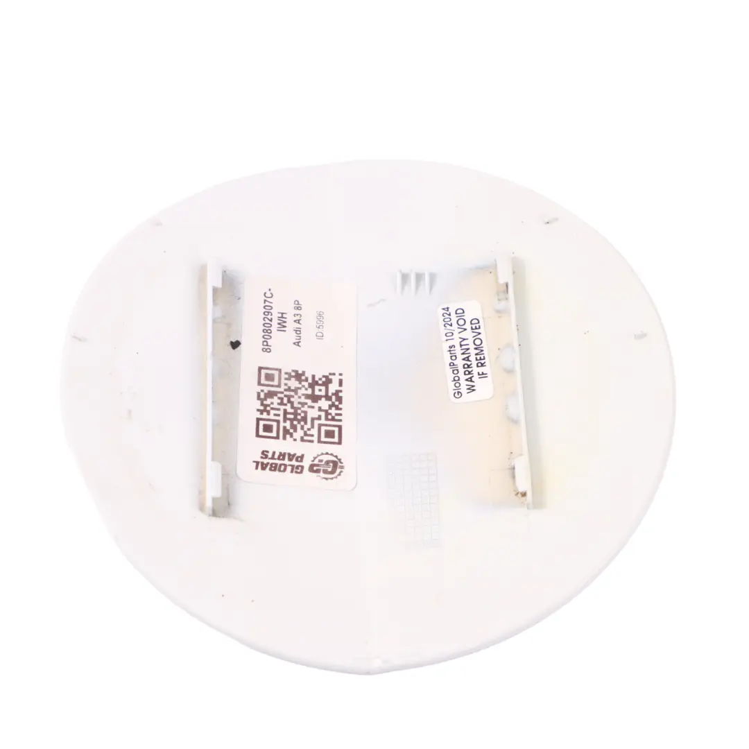 Audi A3 8P Fuel Filler Flap Cap Cover Ibis White - Y9C 8P0802907C - SKU 8P0802907C-IWH - Part number 8P0802907C-IWH
