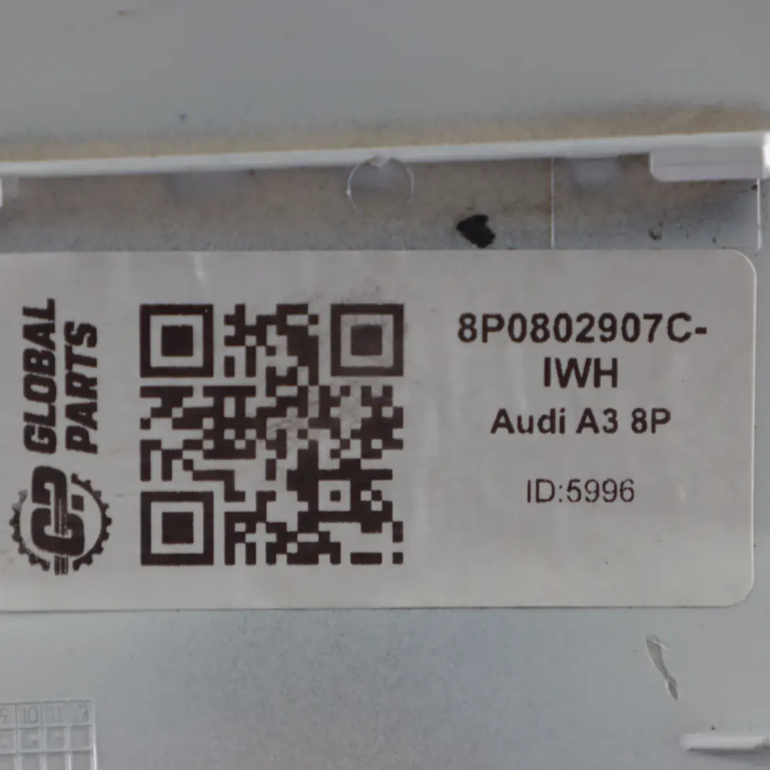 Audi A3 8P Fuel Filler Flap Cap Cover Ibis White - Y9C 8P0802907C - SKU 8P0802907C-IWH - Part number 8P0802907C-IWH