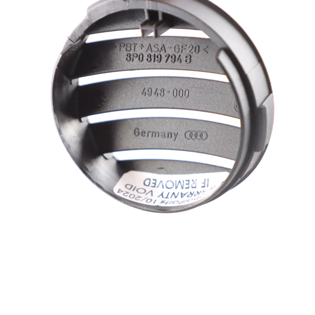 Dashboard Air Vent Grille Nozzle Cover Right O/S to Audi A3 8P with Part number 8P0819794B Audi A3 8P Dashboard Air Vent Grille Nozzle Cover Right O/S - SKU 8P0819794B - Part number 8P0819794B