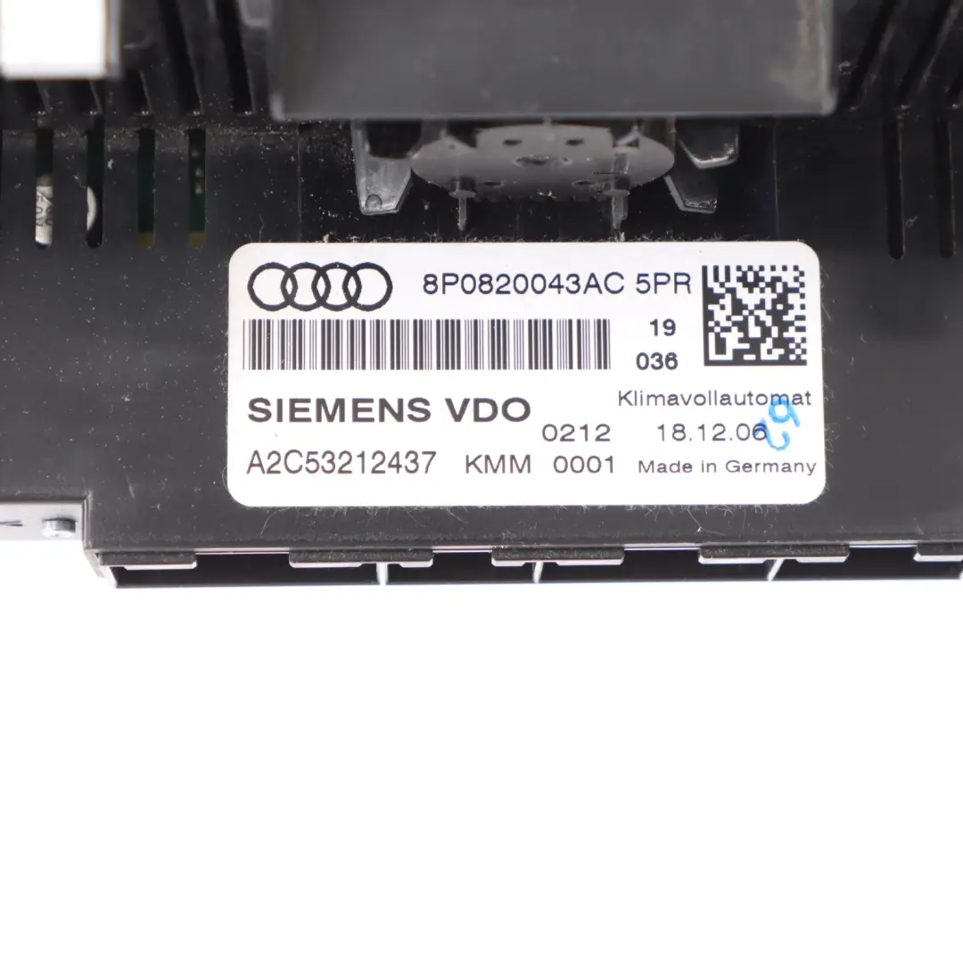 Heater Climate Control A/C Unit Switch Panel to Audi A3 8P with Part number 8P0820043AG Audi A3 8P Heater Climate Control A/C Unit Switch Panel - SKU 8P0820043AG - Part number 8P0820043AG