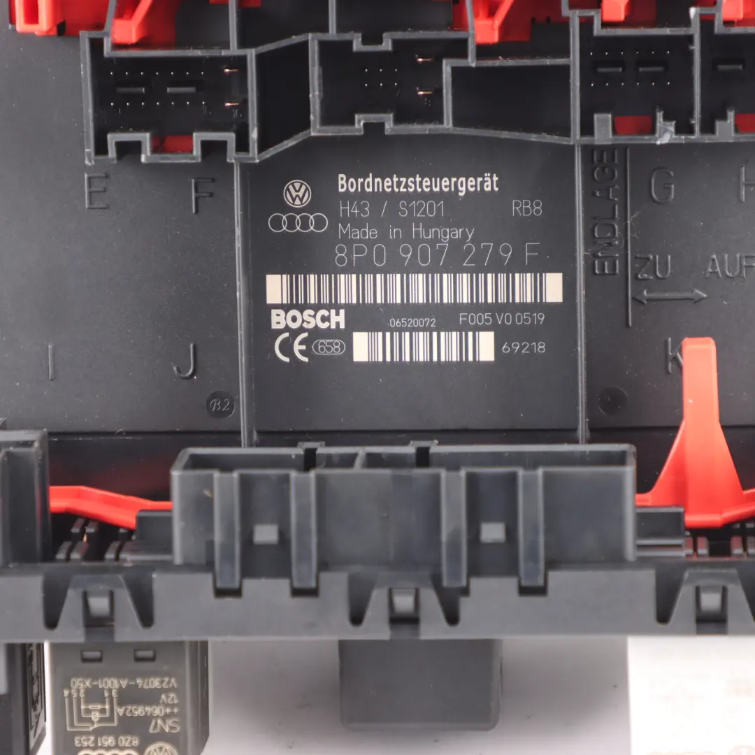 Caja Fusibles Módulo Control Confort Carrocería BCM ECU para Audi A3 8P con número de pieza 8P0907279F Audi A3 8P Caja Fusibles Módulo Control Confort Carrocería BCM ECU - SKU 8P0907279F - Número de pieza 8P0907279F