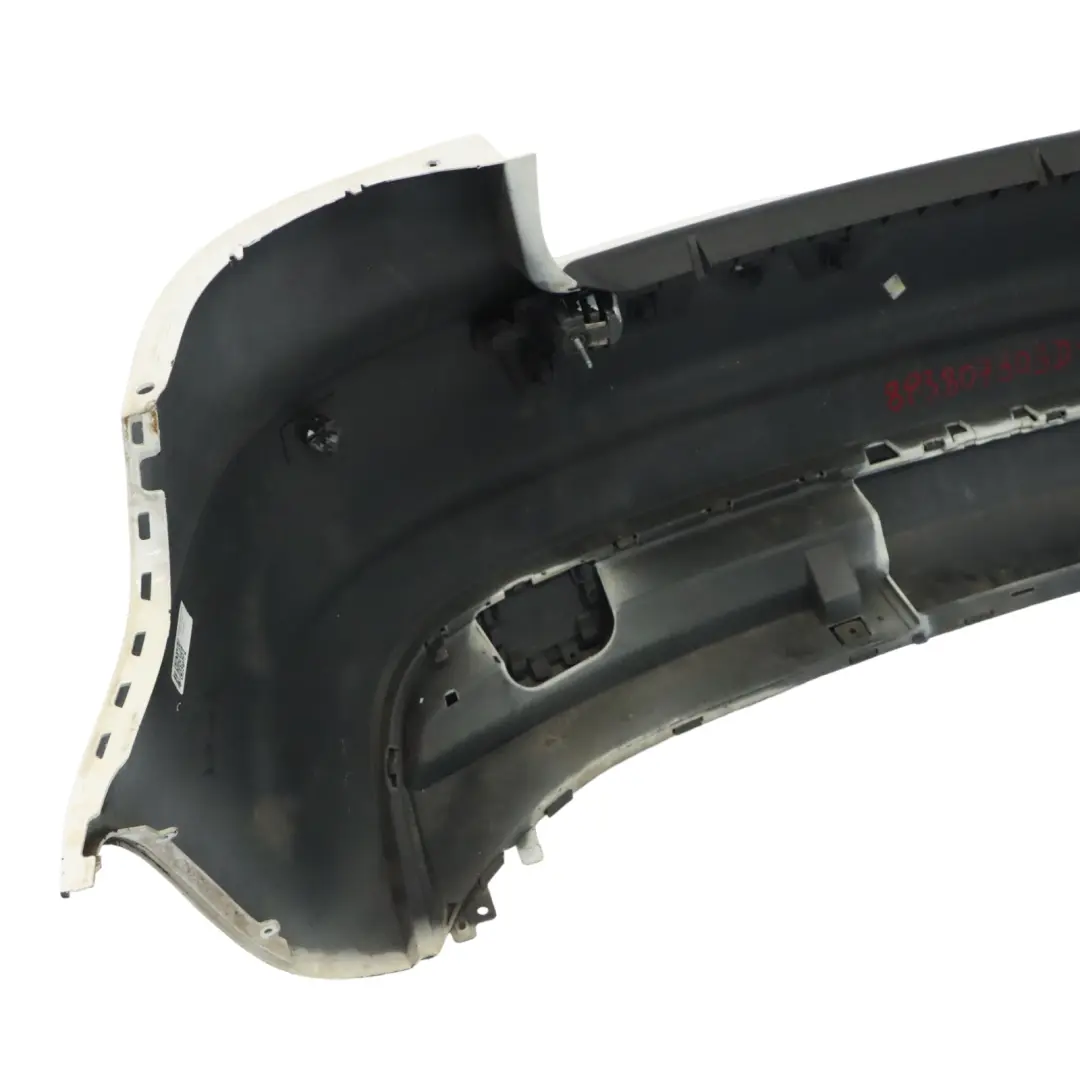 Bumper Trim Panel Covering 3-Door Version Ibis White - Y9C to Audi A3 8P Rear with Part number 8P3807303D Audi A3 8P Rear Bumper Trim Panel Covering 3-Door Version Ibis White - Y9C - SKU 8P3807303D-IWH - Part number 8P3807303D