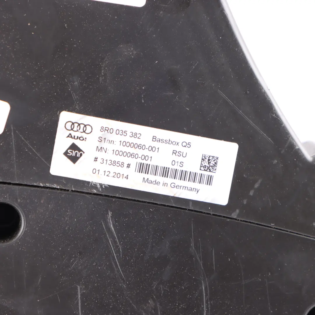 Audi Q5 8R Vano portabagagli Subwoofer Box Audio Sound - SKU 8R0035382 - Numero di parte 8R0035382