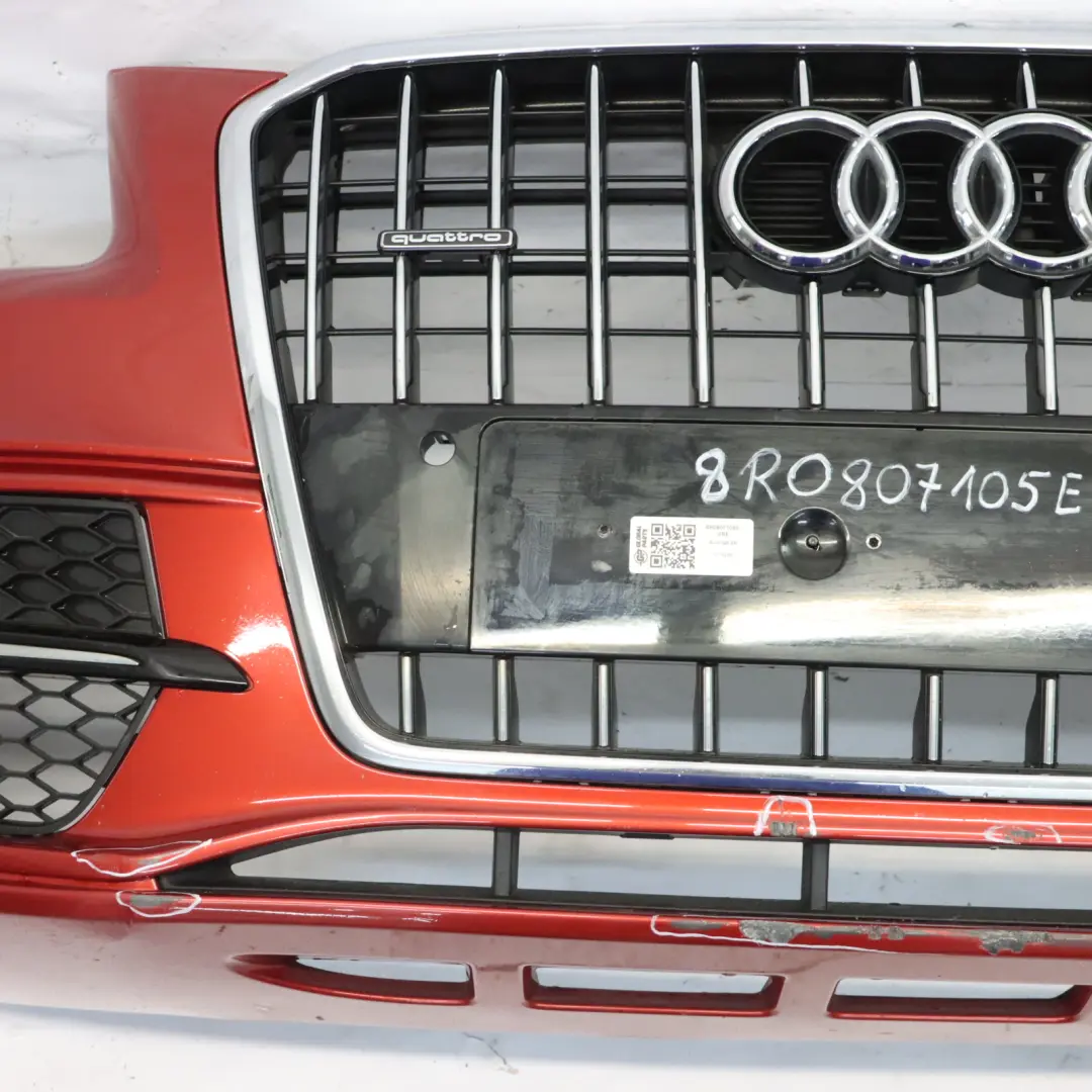 Front Bumper Trim Panel Cover Volcano Red Metallic - Y3M to Audi Q5 8R with Part number 8R0807105E Audi Q5 8R Front Bumper Trim Panel Cover Volcano Red Metallic - Y3M - SKU 8R0807105E-VRE - Part number 8R0807105E