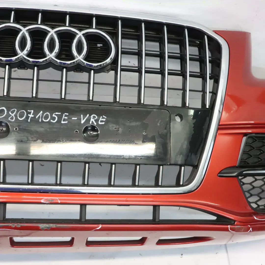 Audi Q5 8R Front Bumper Trim Panel Cover Volcano Red Metallic - Y3M - SKU 8R0807105E-VRE - Part number 8R0807105E