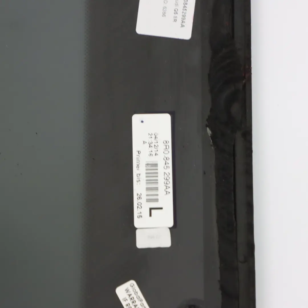 Window Quarter Glass Fixed Rear Left N/S Tinted AS3 to Audi Q5 8R with Part number 8R0845299AA Audi Q5 8R Window Quarter Glass Fixed Rear Left N/S Tinted AS3 - SKU 8R0845299AA - Part number 8R0845299AA