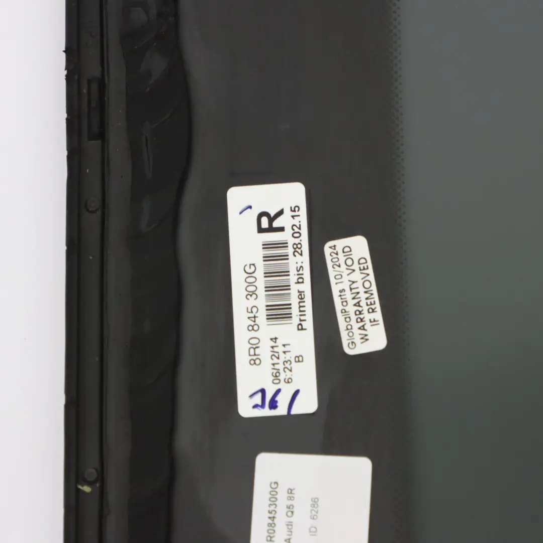 Audi Q5 8R Rear Window Quarter Glass Fixed Right O/S Tinted AS3 - SKU 8R0845300G - Part number 8R0845300G