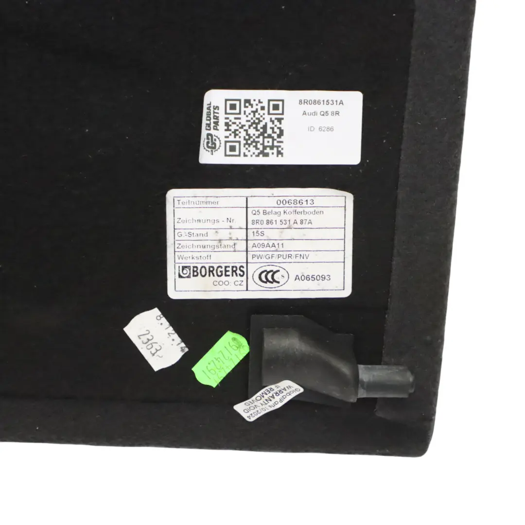 Boden Teppich Hinten Koffer Raum Innen Hartschale Liner für Audi Q5 8R mit Teilenummer 8R0861531A Audi Q5 8R Boden Teppich Hinten Koffer Raum Innen Hartschale Liner - SKU 8R0861531A - Teilenummer 8R0861531A