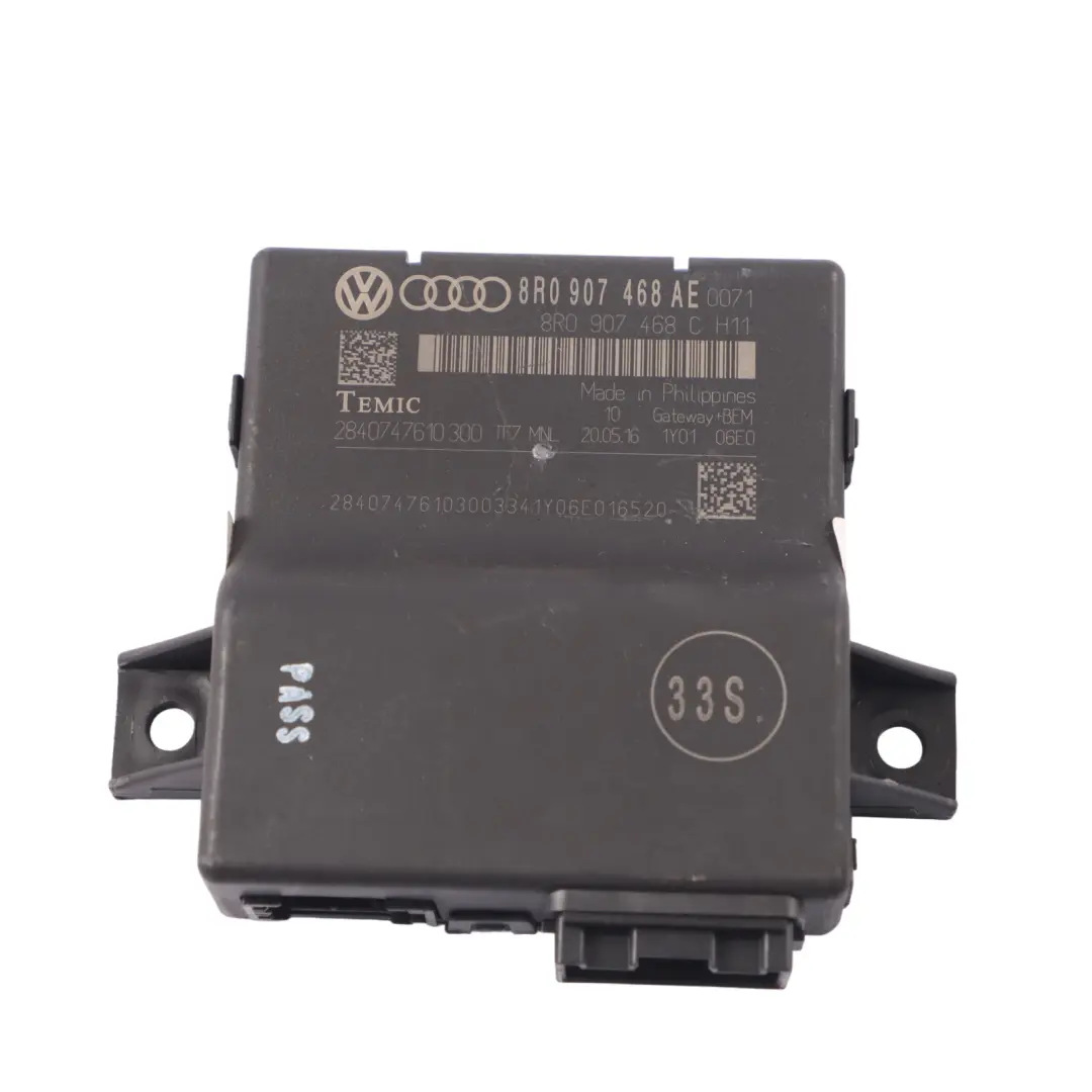 Gateway Steuergerät ECU für Audi A5 8T 2.0 TDI mit Teilenummer 8R0907468AE Audi A5 8T 2.0 TDI Gateway Steuergerät ECU - SKU 8R0907468AE - Teilenummer 8R0907468AE